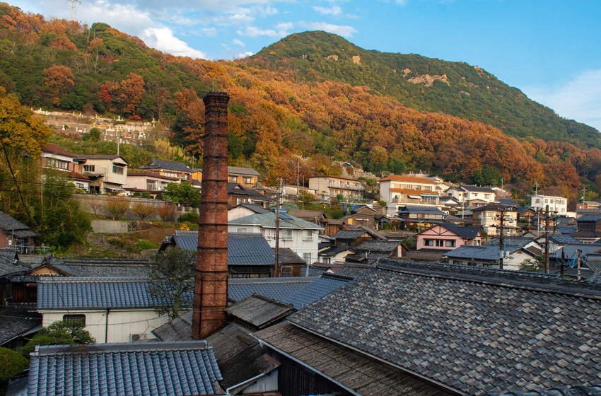 région de okayama - maisons montagne automne