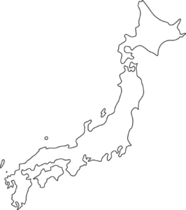 Carte du japon fond transparent